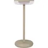 Image de Lampes d'extérieur - Lampe de table rechargeable "PASI", couleur beige, lampe de table pour l'extérieur de style moderne, en plastique, de 26,4 cm de hauteur, diamètre 11 cm, avec platine LED, variateur d'intensité, capteur tactile, fonctionnement sur batterie, inclut une fonction de mémoire