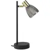 Image de Lampes de table - Lampe de table "LINDITA", hauteur : 35,5 cm, style vintage, en métal et en verre, couleur noire, dimensions : 35,5 cm de hauteur, diamètre 12 cm, culot E14, interrupteur à câble