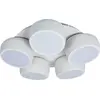 Image de Plafonniers LED - Pack de 5 plafonniers LED "ELIORA", diamètre : 60 cm, lampe de plafond de style moderne, en métal et en plastique, de couleur blanche, hauteur : 15,1 cm, diamètre : 60 cm, avec LED, variateur intégré, changement de température de couleur (CCT), fonction veilleuse, télécommande, avec fonction mémoire