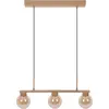 Image de Luminaires Näve Suspension 3 lampes « DONIKA » L : 64 cm Suspension 3 lampes « DONIKA » L : 64 cm Suspension - Suspension 3 lampes « DONIKA » L : 64 cm, lampe suspendue de style scandinave, en métal et verre marron, hauteur 150 cm, dimensions 64 x 12 cm, douille G9