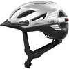 Image de Casque de ville ABUS Urban-I 4.0 ACE - casque de vélo avec lumière arrière rechargeable, 4 modes d'éclairage, visière, ouverture tressée et fermeture magnétique - pour jeunes, femmes et hommes - taille S, argent