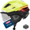 Image de Casque de vélo ABUS HYP-E ACE - avec feu avant, feu arrière et clignotant - avec visière et protège-oreilles - convient aussi pour E-Bike et S-Pedelec - pour femmes et hommes - taille S, Signal Jaune