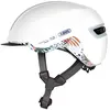 Image de Casque de vélo ABUS HUD-Y - avec feu arrière LED magnétique et rechargeable & fermeture magnétique - Casque urbain au style sûr pour le quotidien - pour femmes et hommes - Blanc brillant, taille L (57-61 cm)