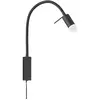 Image de Applique murale à LED, métal, noir sable, bras flexible, H 40 cm