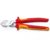 Image de 74 06 200 Pince Coupante De Côté À Forte Démultiplication Isolées Par Gaines Bi-matière, Certifiées Vde Chromée 200 Mm - Knipex