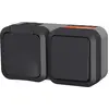 Image de Double Va et vient + Prise horizontale extérieur IP55 - Aquapro