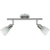 Image de BRILLIANT Tube spot Sofia | spot de plafond | métal/verre | chrome/blanc | têtes pivotantes | 2 flammes | 2x E14 max. 40 W