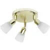 Image de Brilliant Lampe Sofia Spotrondell 3flg Laiton / Blanc-albâtre 3x D45, E14, 40w, Adaptées Aux Lampes À Suspension (non Incluses) Échelle A ++ À E Têtes Pivotantes