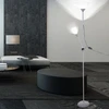 Image de BRILLIANT Plafonnier Spari avec bras de lecture | Lampadaire fonctionnel | argenté/blanc | 1x E27 max. 60 W & 1x E14 max. 25 W | IP20