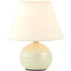 Image de Lampe de table Brilliant Primo Hauteur 23 cm En céramique Avec abat-jour En tissu Beige