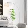 Image de BRILLIANT Lampe à poser en arc Vessa | Lampe à poser moderne avec abat-jour blanc et structure en chrome | avec tête pivotante et interrupteur à pied | 1x E27 max. 60W | IP20