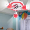 Image de Spot de plafond BRILLIANT LED au design Racing | avec une lumière blanc chaud | spot rond à 3 têtes pour la chambre d'enfant | avec têtes orientables | rouge/blanc/noir | Plafonnier livré avec 3 ampoules remplaçables GU10 de 3 W max.