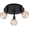 Image de BRILLIANT Lampe Dalma Spotrondell 3flg noir/cuivre | 3x QT14, G9, 33W, compatible avec les ampoules à culot à broches (non incluses) | Têtes pivotantes