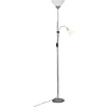 Image de BRILLIANT Lampe Spari LED Lèche-plafond argent/blanc | 1x LED-A60, E27, ampoule LED 9.5W incluse, (806lm, 2700K) | Avec interrupteur intermédiaire à cordon