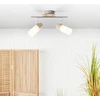 Image de BRILLIANT Tube spot Babsan | Spot de plafond | métal/bois | brun/blanc | têtes pivotantes | 2 x E14 max. 3,5 W