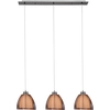 Image de BRILLIANT Lampe Relax Suspension 3flg bronze/chrome | 3x A60, E27, 60W, g.f. Lampes normales n. ent. | Réglable en hauteur / Câble raccourcissable | Convient aux ampoules LED