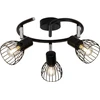 Image de BRILLIANT Lampe Blacky Spirale 3flg noir | 3x D45, E14, 40W, approprié pour les lampes à gouttes (non incluses) | approprié pour les ampoules LED
