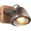 Image de BRILLIANT Lampe Carmen Wood Spot mural acier brûlé/bois | 1x PAR51, GU10, 5W, compatible avec les ampoules à réflecteur (non incluses) | tête orientable