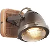 Image de Brilliant - Lampe Carmen Spot Mural En Bois Acier Brûlé / Bois 1x Par51, Gu10, 5w, Adapté Aux Lampes À Réflecteur (non Incluses) Échelle A ++ À E Tête Pivotante