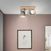 Image de BRILLIANT Plafonnier Carmen Wood | plafonnier industriel vintage | 27 cm | métal/bois | Burned steel bois | 2x GU10 max. 5 W
