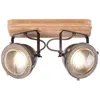 Image de Brilliant - Lampe Carmen Wood Faisceau Spot 2 Flg Acier Brûlé / Bois 2x Par51, Gu10, 5w, Adapté Aux Lampes À Réflecteur (non Incluses) Échelle A ++ À E Têtes Pivotantes