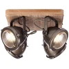 Image de BRILLIANT Lampe Carmen Wood Plaque de spot 4flg burned steel/holz | 4x PAR51, GU10, 5W, approprié pour les lampes à réflecteur (non incluses) | Têtes orientables
