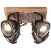 Image de Brilliant - Lampe Carmen Wood Spotplate 4flg Acier Brûlé / Bois 4x Par51, Gu10, 5w, Adapté Aux Lampes À Réflecteur (non Incluses) Échelle A ++ À E Têtes Pivotantes