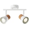 Image de Spot Moka à 2 lampes, blanc mat/marron