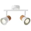 Image de Lampe Moka Spot Tube 2 Ampoules Blanc Mat / Marron 2x Par51, Gu10, 10w, Adapté Aux Lampes À Réflecteur (non Incluses) Échelle A ++ À E Têtes Pivotantes - Brilliant