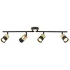 Image de Lampe Maribel Spot Tube 4flg Laiton Brossé / Noir 4x Par51, Gu10, 5w, Adapté Aux Lampes À Réflecteur (non Incluses) Échelle A ++ À E Têtes Pivotantes / Bras Pivotants - Brilliant
