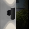 Image de BRILLIANT Applique murale noire JANDY| Up/Down Light | intensité lumineuse variable avec ampoule adaptée | 2x GU10 douille max. 18 Watt | métal/verre| IP44