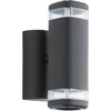 Image de BRILLIANT Applique murale d'extérieur noire JANDY | Up/Down Light | dimmable avec ampoule adaptée | 2x GU10 douille max. 18W | métal/verre | IP44