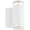 Image de BRILLIANT Applique murale d'extérieur blanche intemporelle JANDY | Up/Down Light | dimmable avec ampoule adaptée | 2x GU10 douille max. 18W | métal/verre | IP44