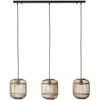 Image de Lampe Woodrow Suspension 3 Lampe Marron Clair 3x A60, E27, 60w, Adaptées Aux Lampes Normales (non Incluses) Échelle A ++ À E Le Câble Peut Être Raccourci - Brilliant