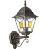 Image de BRILLIANT Applique murale d'extérieur classique JANEL | noir/or | applique murale verticale | avec ampoule adaptée dimmable | 1x douille E27 max. 60W | métal/verre | IP44