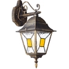 Image de BRILLIANT Applique murale d'extérieur classique JANEL | noir/or | applique murale suspendue | avec ampoule adaptée gradable | 1x douille E27 max. 60W | métal/verre | IP44
