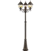 Image de BRILLIANT Lampe d'extérieur rustique JANEL | noir/or | candélabre à trois flammes | IP44 | 3x E27 douille max. 60W | dimmable avec ampoule adaptée | métal/verre