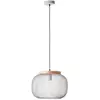 Image de Brilliant Suspension Giada H 113 cm, D 40 cm, E27, à raccourcir, métal/bois, gris clair/brun