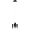Image de Lampe Beth Suspension 20cm Café / Verre Fumé 1x A60, E27, 60w, Lampes Normales Gf Non Spécifiées. Réglable En Hauteur / Câble Peut Être Raccourci Convient Aux Lampes Led - Brilliant