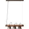 Image de BRILLIANT Lampe Plow suspension à 3 branches noir acier/bois | 3x A60, E27, 10W, convient aux ampoules normales (non incluses) | têtes orientables