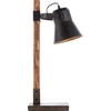 Image de BRILLIANT Lampe Plow lampe de table noir acier/bois | 1x A60, E27, 10W, convient aux ampoules normales (non incluses) | Avec interrupteur intermédiaire à cordon