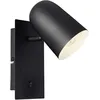 Image de Brilliant Lampe Ayr Interrupteur Spot Mural Noir Mat 1x D45, E14, 18w, Adapté Aux Lampes À Suspension (non Inclus) Échelle A ++ À E Avec Interrupteur À Bascule