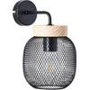 Image de Applique murale noire BRILLIANT GIADA | H 26,5 cm | E27 | Métal/bois | noir/marron