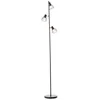 Image de Lampe BRILLIANT, lampadaire Blacky à 3 branches, noir mat, 3 x D45, E14, 25 W, avec interrupteur au pied