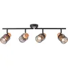 Image de Brilliant Lampe Santy tube spot 4flg noir/naturel marron 4x D45, E14, 42 W