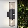 Image de BRILLIANT Applique extérieure Sergioro | luminaire décoratif d'extérieur | anthracite | avec détecteur de mouvement | 2x E27 max. 20 W | IP44