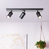 Image de Plafonnier noir BRILLIANT JELLO | Plafonnier à 3 spots avec ampoules LED remplaçables | 3 x 4,5 W, 345 lumens, 3000 kelvins | Métal
