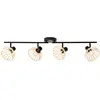 Image de Brilliant Norah, applique à 4 bras, bois clair/noir, métal/bambou, 4 x D45, E14, 28 W