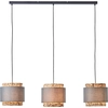 Image de BRILLIANT Suspension à 3 flammes WATERLILLY | Suspension naturelle en jacinthe d'eau | Ø 35 cm Hauteur : 140 cm Largeur : 110 cm | Textile/jacinthe d'eau/métal | 3x E27 douille max. 60W | noir/marron/gris