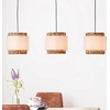 Image de Suspension BRILLIANT à 3 lumières WATERLILLY | suspension naturelle en jacinthe d'eau | Ø 35 cm Hauteur : 140 cm Largeur : 110 cm | Tissu/jacinthe d'eau/métal | 3 douilles E27 max. 60 W | noir/marron/blanc